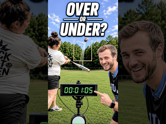 Over / under trickshot timer challenge 🏈 @Thetrickshotqueen ​⁠ #trickshot #timer #football