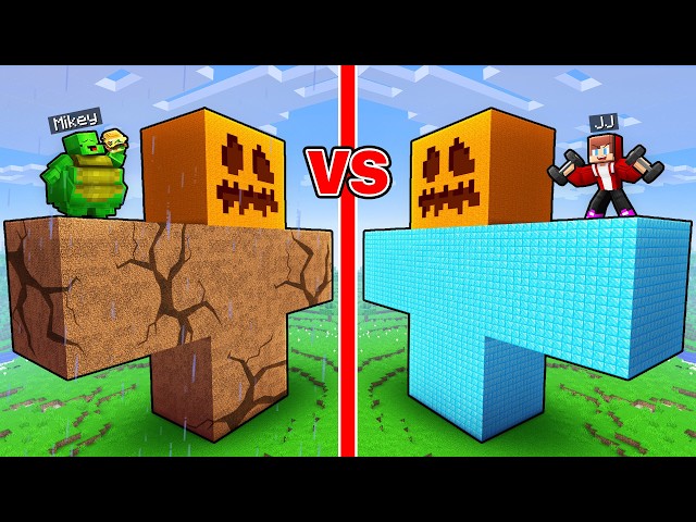 JJ and Mikey: FAT vs STRONG Golem Battle in Minecraft!