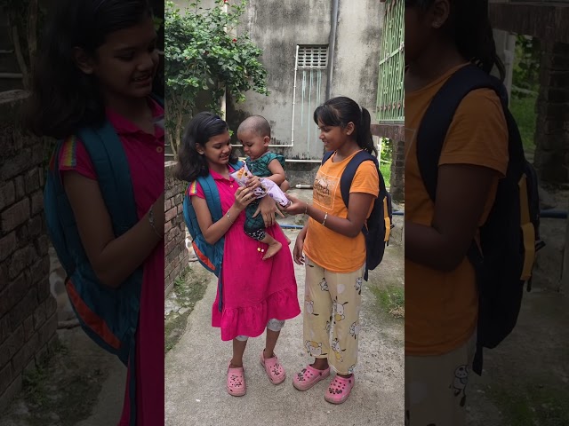 Bhai behen ka pyar 😍 village family life#kritikachannel#shorts#viral#trending#school