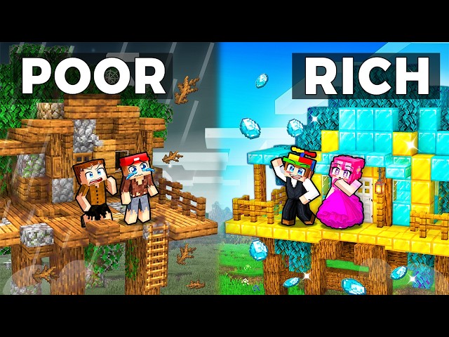 POOR vs RICH: Treehouse Battle in Minecraft!
