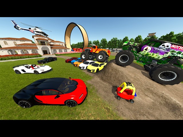 Millionaires Jump Monster Trucks and Racecars on Private Island