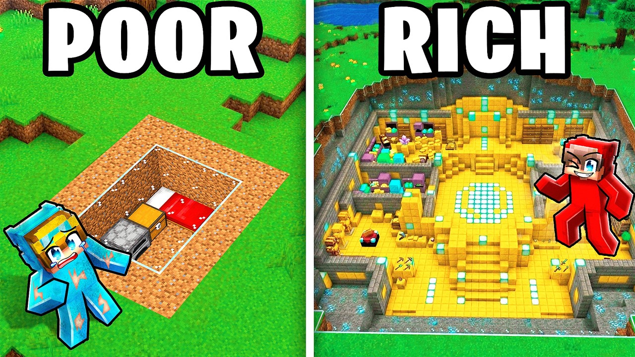 POOR vs RICH Secret Underground Base!
