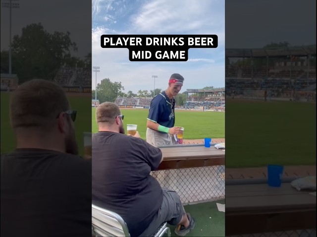 Pro baseball player drinks beer mid game! #baseball #sports #fans #baseball #beer #baseballlife