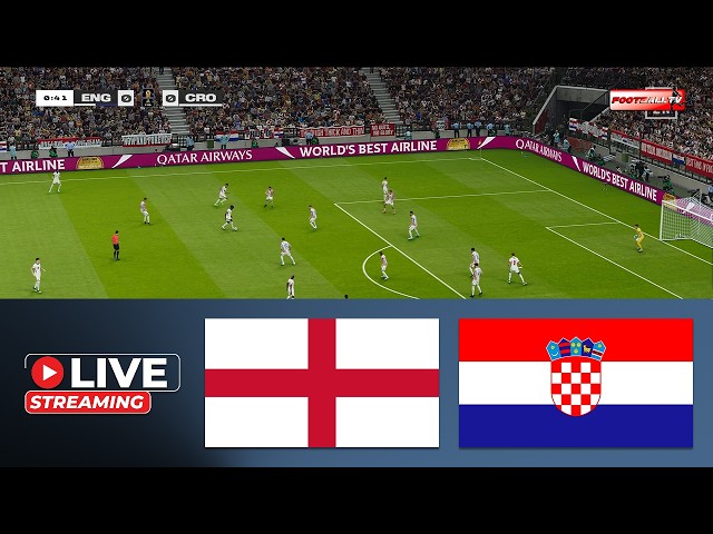 🔴LIVE : ENGLAND vs CROATIA | FIFA World Cup 2026 | Match Stream | PES Game Simulation