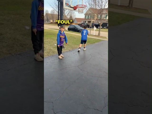 When Kid Tries Older Brother in Basketball 😱  #basketball  #nba  #dunk  #baskball  #basketballball