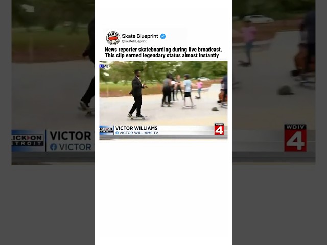 The Coolest News Reporter Ever 🤯 Victor Williams 👑 #skateboarding #skate #shorts