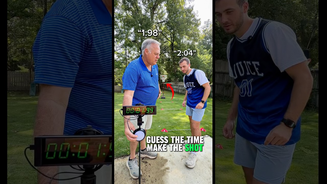 Closest guess and 7 points wins 😅 #trickshot #timer #basketball #jakethejuice #professorpops