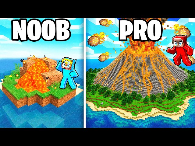 NOOB vs PRO: VOLCANO ISLAND Battle!