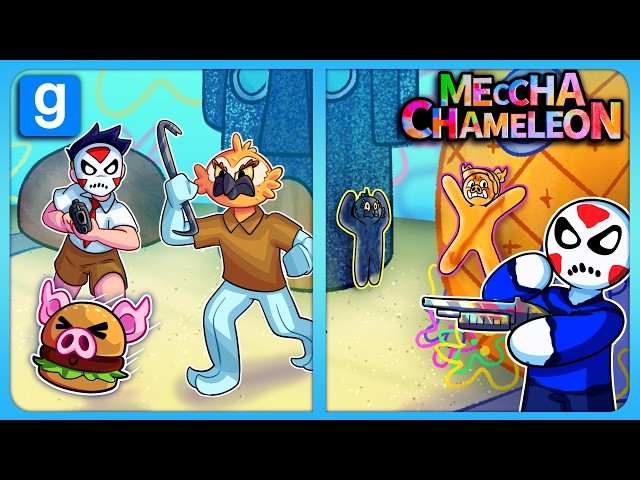 Gmod Prop Hunt & Meccha Chameleon in 1 Video! (Which is better?)