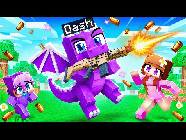 I Became a BABY DRAGON with a GUN in Minecraft!