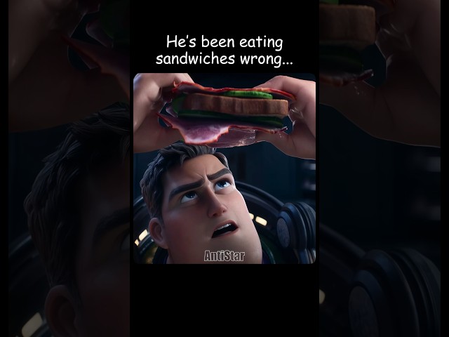 He’s been eating sandwiches wrong 🥩😋