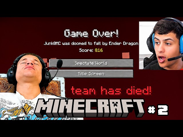PLAYING HARDCORE MINECRAFT UNTIL WE BEAT IT DAY 2