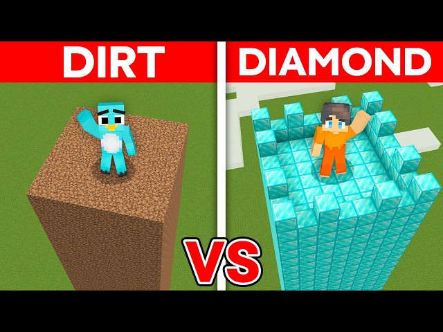 DIRT vs DIAMOND: Battle of TOWERS in Minecraft