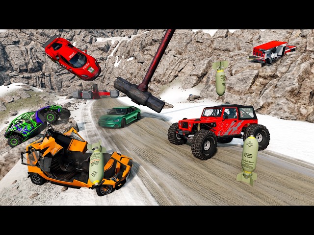 Racing Random Cars Down Dangerous Snowy Mountain