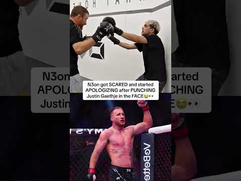 N3on got SCARED and started APOLOGIZING after touching Justin Gaethje😭👀 #ufc #justingaethje #n3on