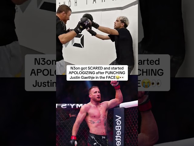 N3on got SCARED and started APOLOGIZING after touching Justin Gaethje😭👀 #ufc #justingaethje #n3on