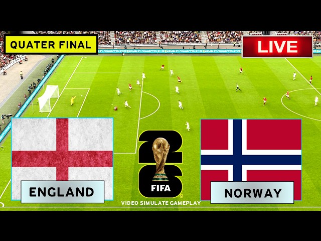 🔴Live England vs Norway Quarter Final | FIFA World Cup 2026 PES Gameplay | Football Match Simulation