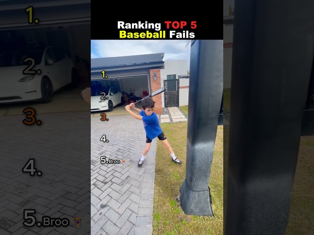 Ranking Top 5 Baseball Fails 😭😭 #usa