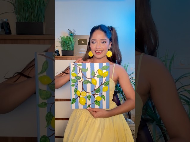 OMG! Made Beautiful 3D Lemon Painting 🍋🖼️ || #trending #viral #shorts @ChillWithGeet