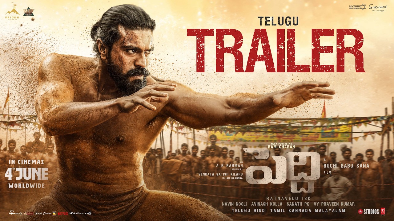 Peddi Official Trailer (Telugu) | Ram Charan | Janhvi Kapoor | A R Rahman | Buchi Babu Sana