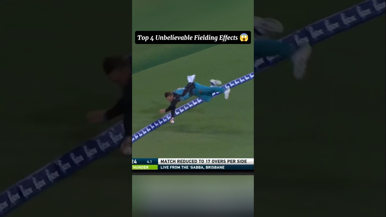 Top 4 Unbelievable Fielding Effects 😱 in Cricket History #BestFeilding #ipl #ravindrajadeja #viral