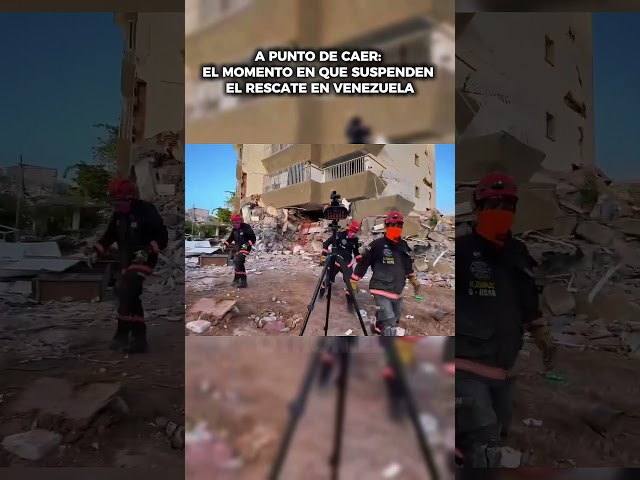 ¡Peligro de colapso! Rescatistas huyen de emergencia en Venezuela