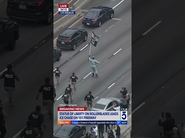 BREAKING: STATUE OF LIBERTY LEADS ICE ON FREEWAY 😂