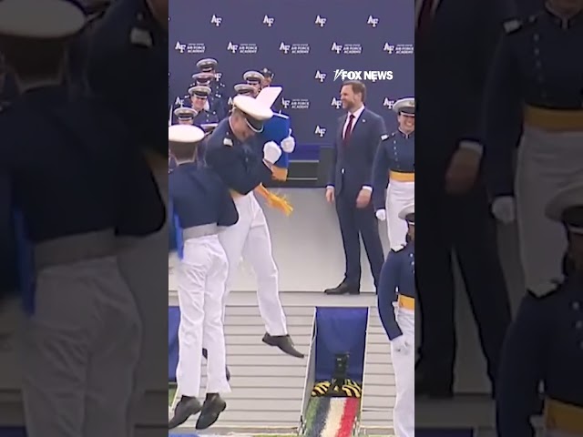 Vance CHEST BUMPS Air Force graduate at commencement #foxnews #news #us #fox