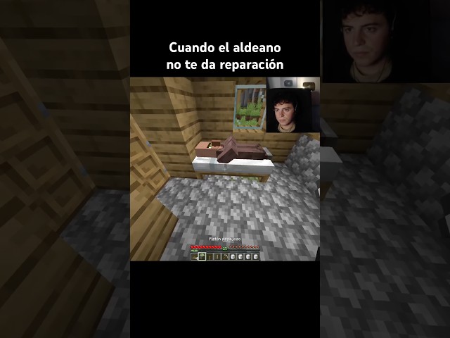Cuando el aldeano no te da reparación 💀 #minecraft #shorts #viral