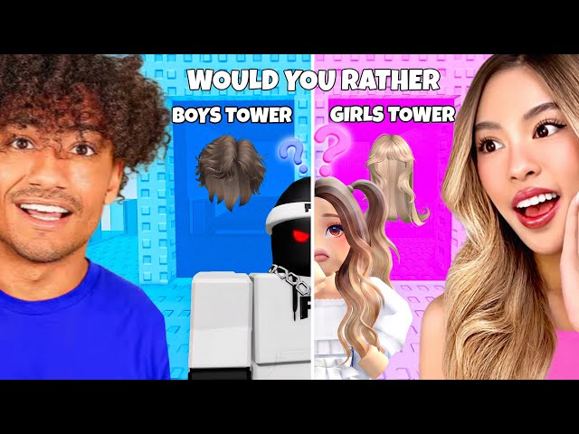 ROBLOX WOULD YOU RATHER: BOYS VS GIRLS TOWER (OBBY)