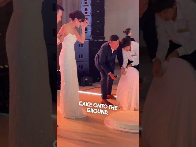 This waiter dropped their expensive wedding cake 😳