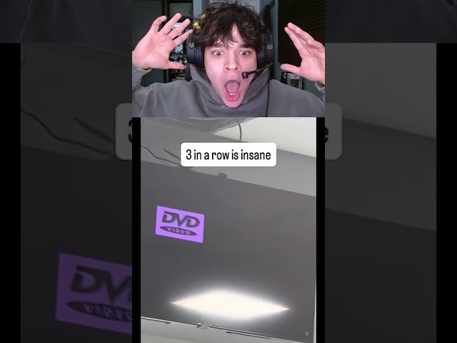 DVD logo hit the corner THREE times in a row #shorts #funny