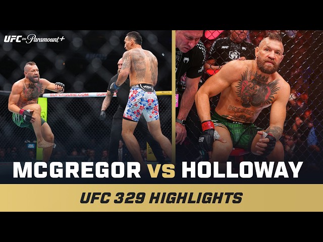 ROUND 1 TKO 😳 | Conor McGregor vs. Max Holloway | UFC 329 Mini Fight Highlights